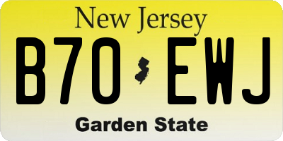 NJ license plate B70EWJ