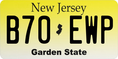 NJ license plate B70EWP