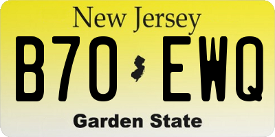 NJ license plate B70EWQ