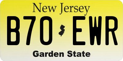 NJ license plate B70EWR