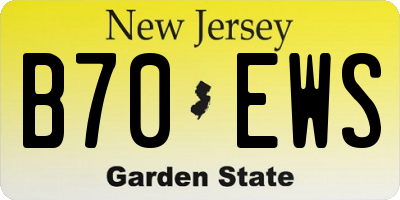NJ license plate B70EWS