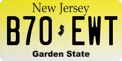 NJ license plate B70EWT