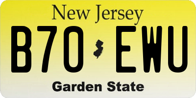 NJ license plate B70EWU