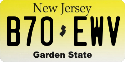 NJ license plate B70EWV
