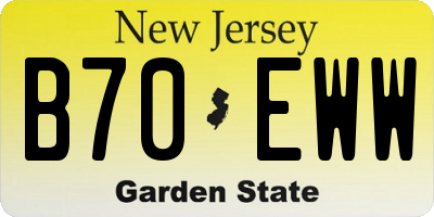 NJ license plate B70EWW