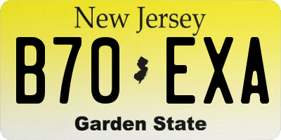 NJ license plate B70EXA