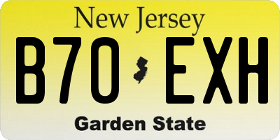 NJ license plate B70EXH