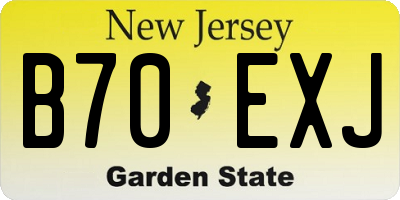 NJ license plate B70EXJ