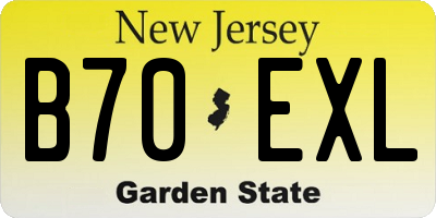NJ license plate B70EXL