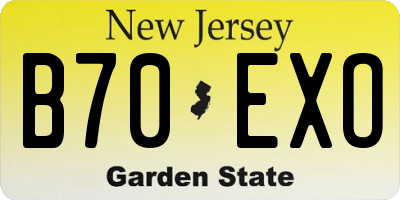 NJ license plate B70EXO