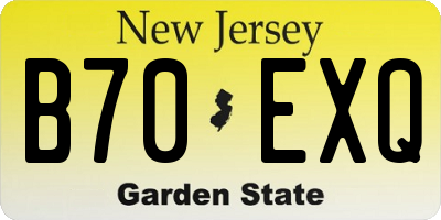 NJ license plate B70EXQ