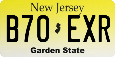 NJ license plate B70EXR