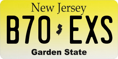 NJ license plate B70EXS