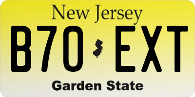 NJ license plate B70EXT