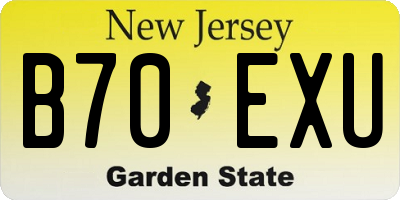 NJ license plate B70EXU
