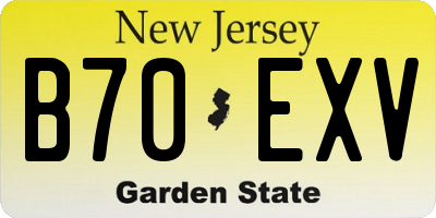 NJ license plate B70EXV