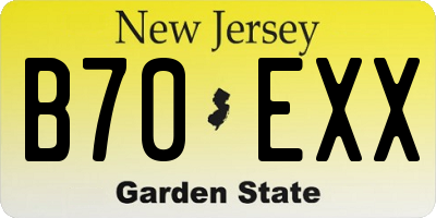 NJ license plate B70EXX