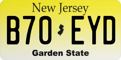 NJ license plate B70EYD