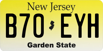 NJ license plate B70EYH