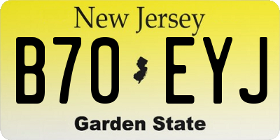 NJ license plate B70EYJ