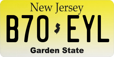 NJ license plate B70EYL