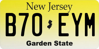 NJ license plate B70EYM