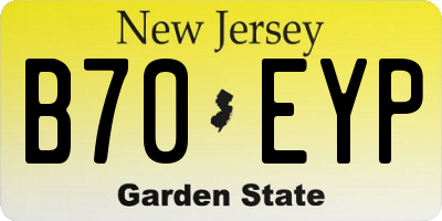 NJ license plate B70EYP