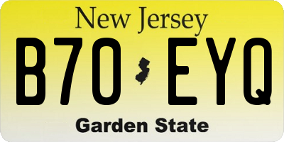 NJ license plate B70EYQ