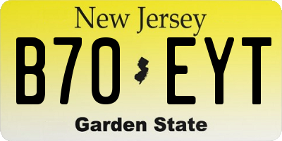 NJ license plate B70EYT
