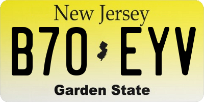 NJ license plate B70EYV