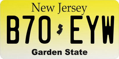 NJ license plate B70EYW