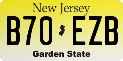 NJ license plate B70EZB