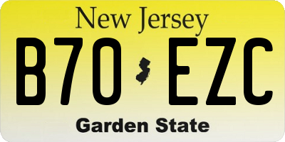 NJ license plate B70EZC