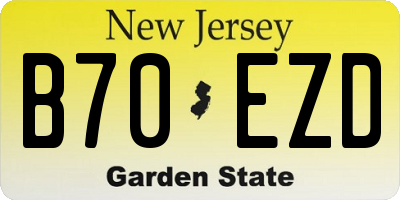 NJ license plate B70EZD