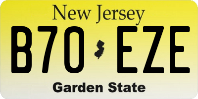 NJ license plate B70EZE