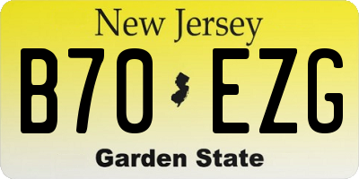 NJ license plate B70EZG