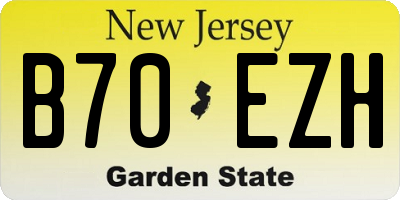 NJ license plate B70EZH
