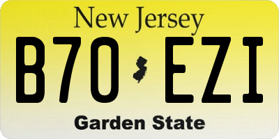 NJ license plate B70EZI