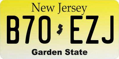 NJ license plate B70EZJ