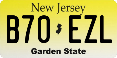 NJ license plate B70EZL