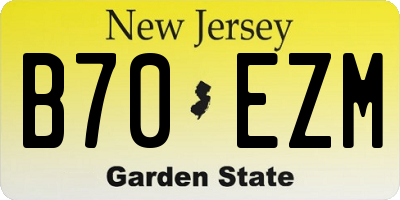 NJ license plate B70EZM