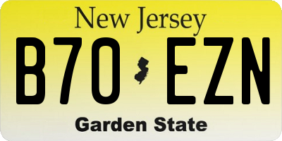 NJ license plate B70EZN