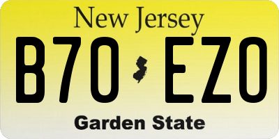 NJ license plate B70EZO