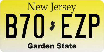NJ license plate B70EZP