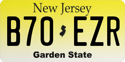 NJ license plate B70EZR