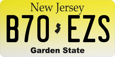 NJ license plate B70EZS