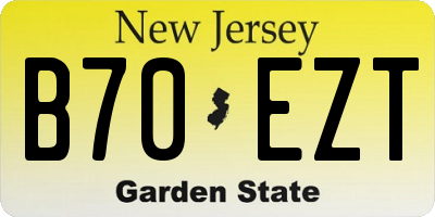 NJ license plate B70EZT