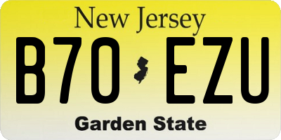 NJ license plate B70EZU