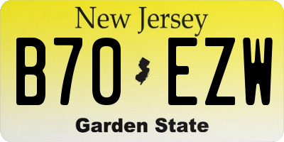 NJ license plate B70EZW
