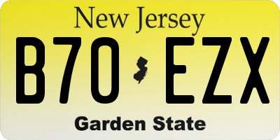 NJ license plate B70EZX